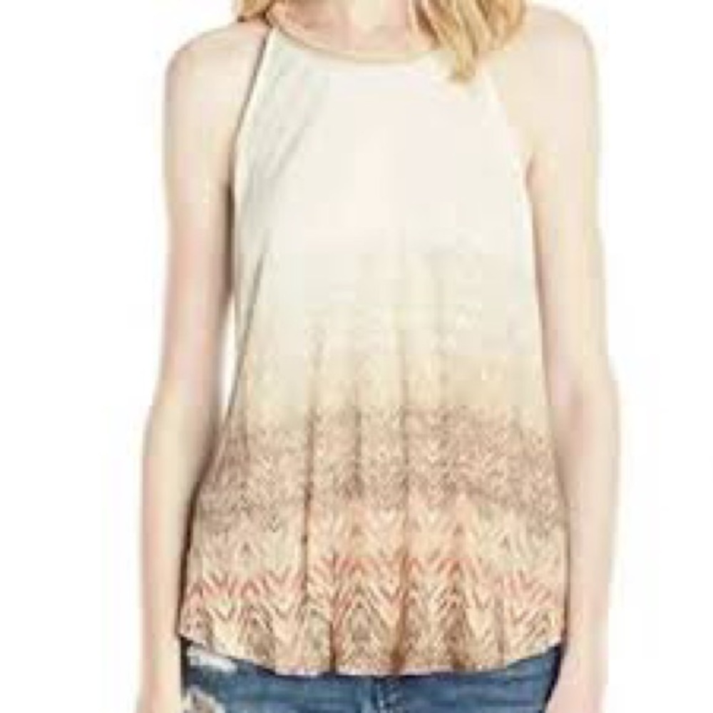 Miss Me Sleeveless Tank Top High Neck Swing Cami Large L Summer Shirt